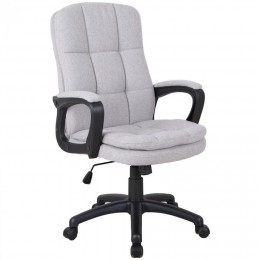 Fauteuil de bureau chaise de bureau ergonomique 67L x 63l x 104-111H cm hauteur réglable pivotant 360° tissu gris clair chiné