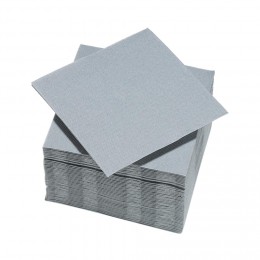 Serviette cocktail carrée gris clair 2 plis en papier x40