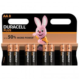 Pile Duracell Plus alcaline AA 1,5 Volts, LR06 - Lot de 8