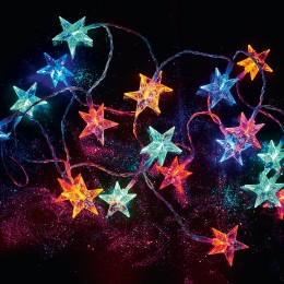 Guirlande électrique étoiles multicolores fixe L. 1 m