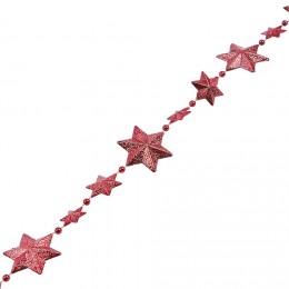 Guirlande mini Étoiles Rouge pailleté 1,5 m