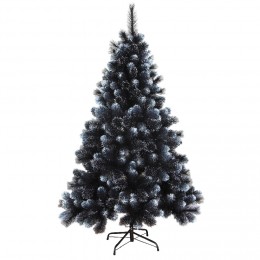 Sapin de Noël artificiel noir effet floqué 1,5 m