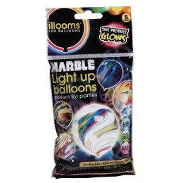 Ballon lumineux LED design marbre multicolore x4