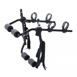 Porte-vélo pour 2 vélos - installation sur hayon - 6 sangles de sécurité - pliable - acier noir