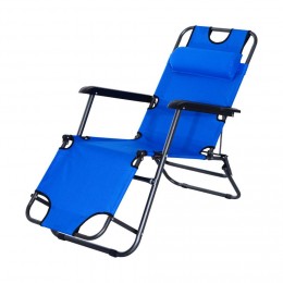 Chaise longue inclinable transat bain de soleil 2 en 1 pliant têtière amovible charge max. 136 Kg toile oxford facile d'entretien