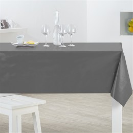 Nappe rectangulaire toile cirée gris uni 140x250 cm