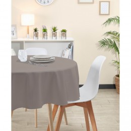 Nappe ronde taupe unie