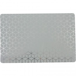 Set de table rectangulaire plastique imprimé géométrique gris argenté
