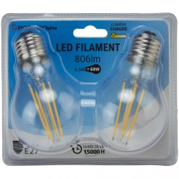 Ampoule LED filament Homday lumière chaude x2