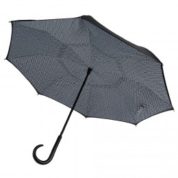 Parapluie inversé à motifs blancs et noirs