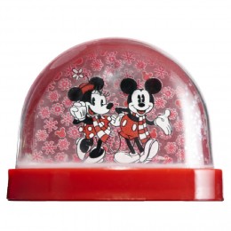 Boule à neige rouge de Noël Mickey et Minnie
