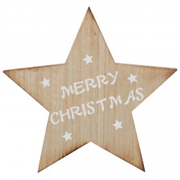 Décoration étoile Noël en bois à poser Merry Christmas