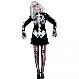 Déguisement femme robe squelette Halloween taille L
