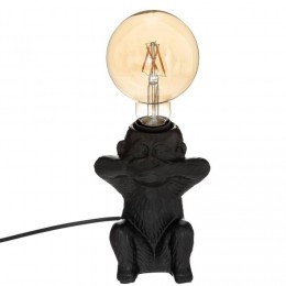 Lampe socle céramique singe bouche noir H17