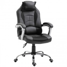 Fauteuil chaise de bureau gaming modèle baquet de course grand confort hauteur/inclinaison dossier réglable noir