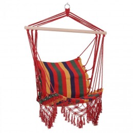 Chaise suspendue hamac de voyage respirant portable dim. 60L x 45l x 55H m coton polyester multicolore
