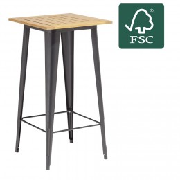 Table haute Fabrik métal et bois certifié FSC®