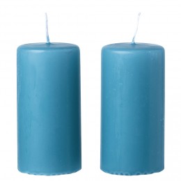 Bougie cylindrique bleue x 2