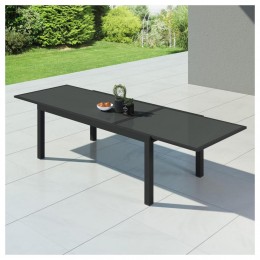 HARA XXL - Table de jardin extensible aluminium - 200/320cm - 12 places - Anthracite