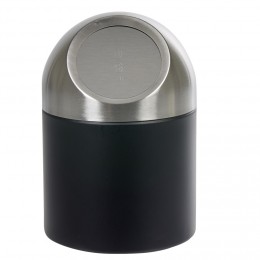 Mini poubelle de salle de bain métal noir gris