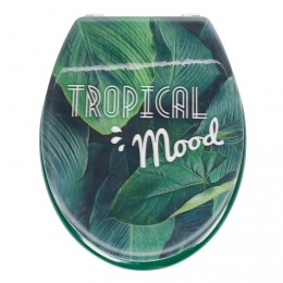 Abattant WC plastique 3D inscription Tropical Mood motif feuillage