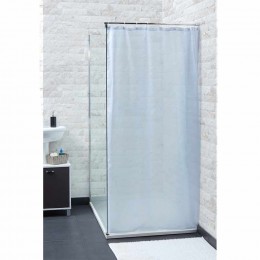 Rideau de douche semi-transparent blanc