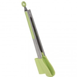 Pince spatule 2 en 1 inox silicone vert