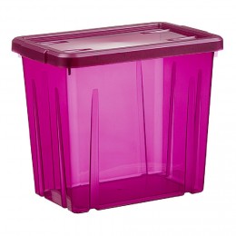 Boîte de rangement violet transparent avec couvercle 8,8L