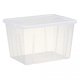 Boîte de rangement transparente avec couvercle 18,8L