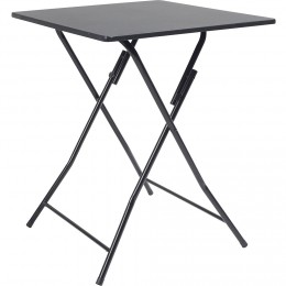 Table carrée pliante pieds métal noir
