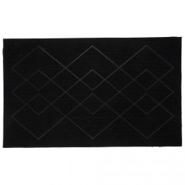 Tapis d'extérieur noir design losanges 75x45 cm