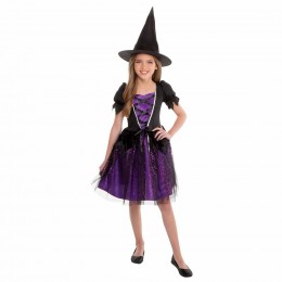 Déguisement sorcière Halloween noir et violet 11/14 ans