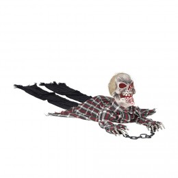 Squelette effrayant animé Halloween lumineux et sonore