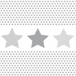 Serviette de Noël en papier blanc motif étoiles argenté x 20