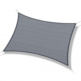 Voile d'ombrage rectangulaire 6L x 4l m HDPE gris