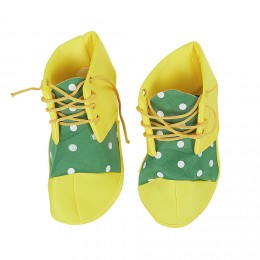 Couvre chaussure clown enfant jaune vert blancà pois