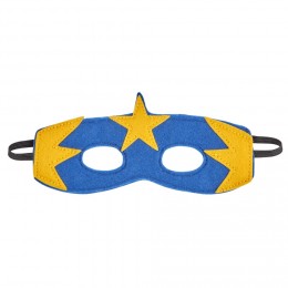 Masque Super Héro bleu motifs étoiles jaunes