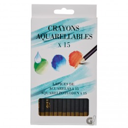 Crayon aquarellable en bois x15