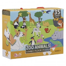 Puzzle de sol géant animaux du zoo 35 pièces