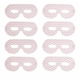 Masque de fête motif zig zag blanc et rose en carton x 8