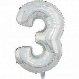 Ballon chiffre 3 en aluminium