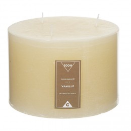 Bougie cylindrique 3 mèches ivoire senteur vanille