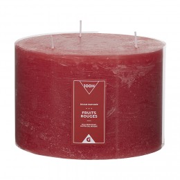 Bougie cylindrique 3 mèches rouge