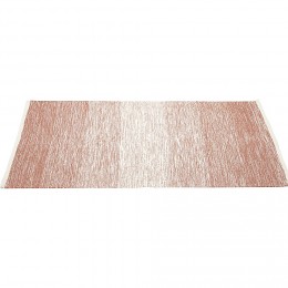 Tapis rectangulaire rayure blanche et rouge teck
