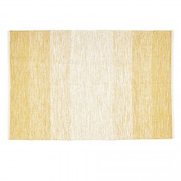 Tapis rectangulaire rayure blanche et jaune moutarde