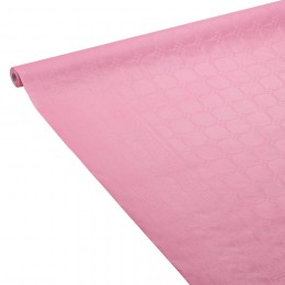 Nappe damassée en papier rose L 6 m