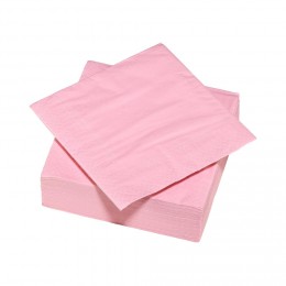 Serviette carré unie rose 2 plis en papier x50