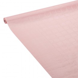 Nappe damassée rose pâle en papier L 6 m