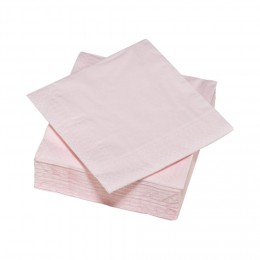 Serviette carré unie rose pâle 2 plis en papier x50