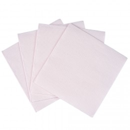Serviette cocktail carrée rose pâle 2 plis en papier x40